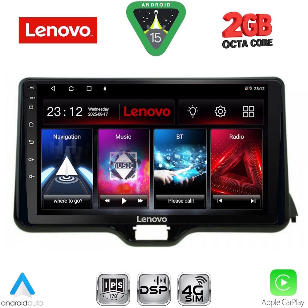 Βλησαρούλης Car Center - LENOVO LVF 5738_CPA (10inc) MULTIMEDIA TABLET for TOYOTA YARIS mod. 2020-2026 - MAZDA 2 mod. 2023-2026