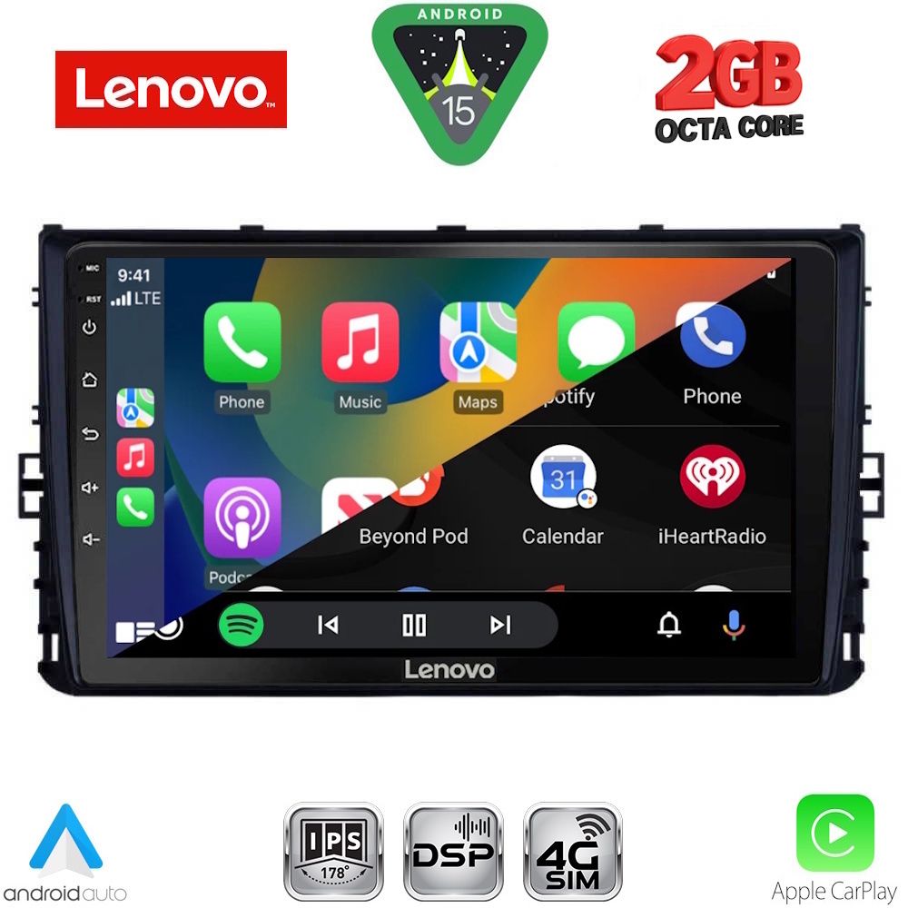 Βλησαρούλης Car Center - LENOVO LVF 5758_CPA (9inc) MULTIMEDIA TABLET for VW POLO – TROC – TCROSS mod. 2017-2026