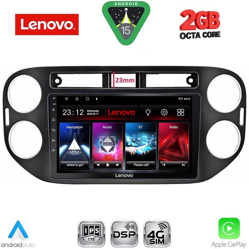 Βλησαρούλης Car Center - LENOVO LVF 5760BL_CPA (9inc) MULTIMEDIA TABLET for VW TIGUAN mod. 2011-2016 (BLACK)