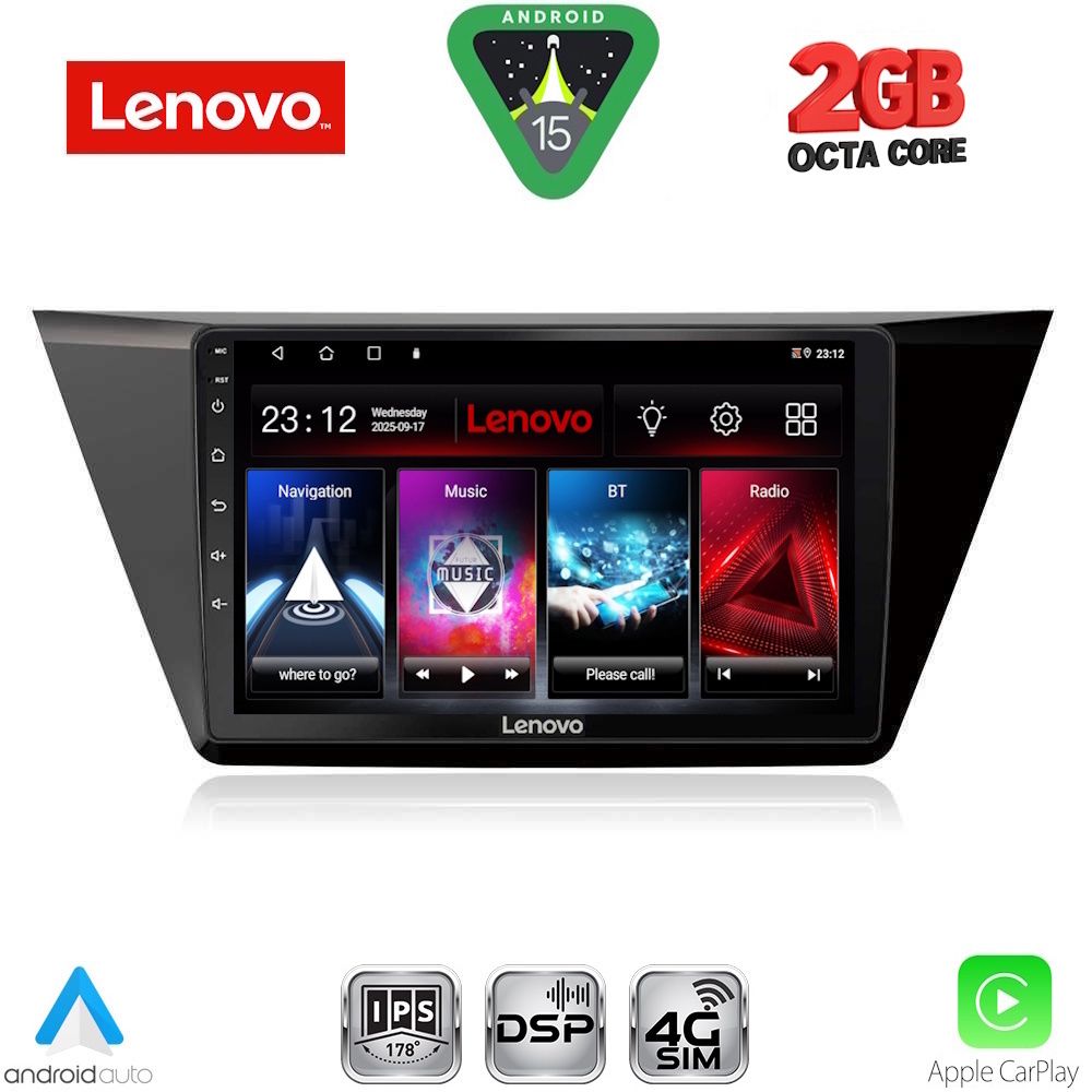 Βλησαρούλης Car Center - LENOVO LVF 5769_CPA (10inc) MULTIMEDIA TABLET for VW TOURAN mod. 2016-2026