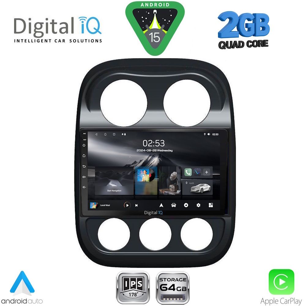 Βλησαρούλης Car Center - DIGITAL IQ RSD 1277_CPA (10inc) MULTIMEDIA TABLET for JEEP COMPASS - PATRIOT  mod. 2007-2016