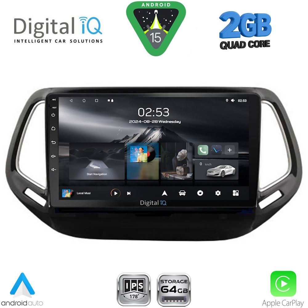 Βλησαρούλης Car Center - DIGITAL IQ RSD 1278_CPA (10inc) MULTIMEDIA TABLET for JEEP COMPASS mod. 2016-2021