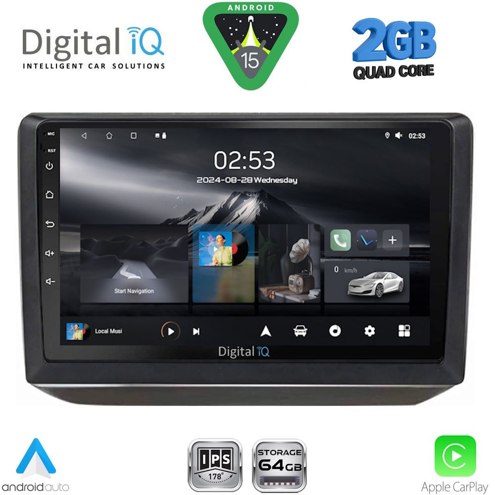 Βλησαρούλης Car Center - DIGITAL IQ RSD 1581_CPA (10inc) MULTIMEDIA TABLET for SKODA FABIA mod. 2008-2014