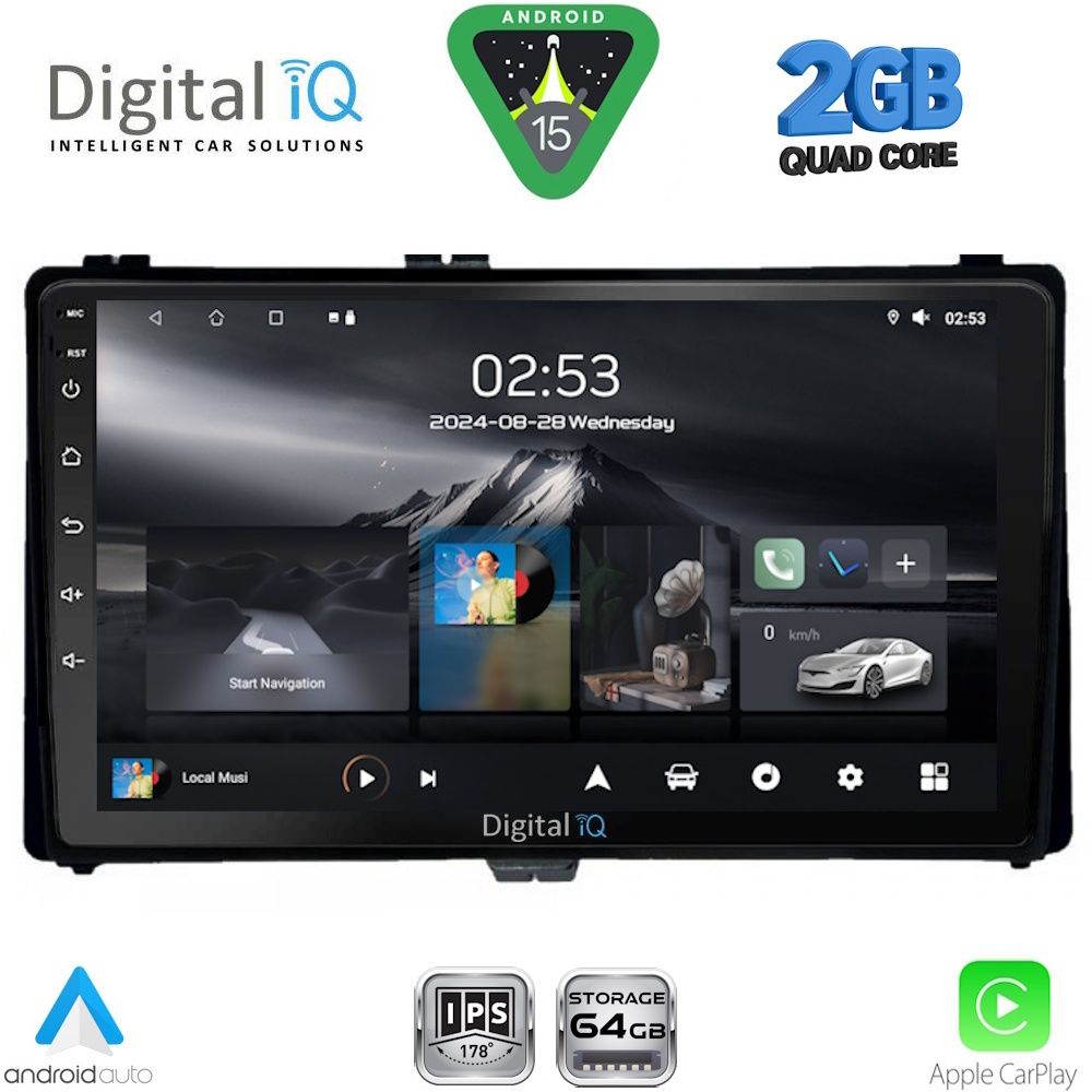 Βλησαρούλης Car Center - DIGITAL IQ RSD 1703_CPA (9inc) MULTIMEDIA TABLET for TOYOTA AURIS mod. 2015-2021 – AYGO X mod. 2022-2026 – COROLLA mod. 2017-2019