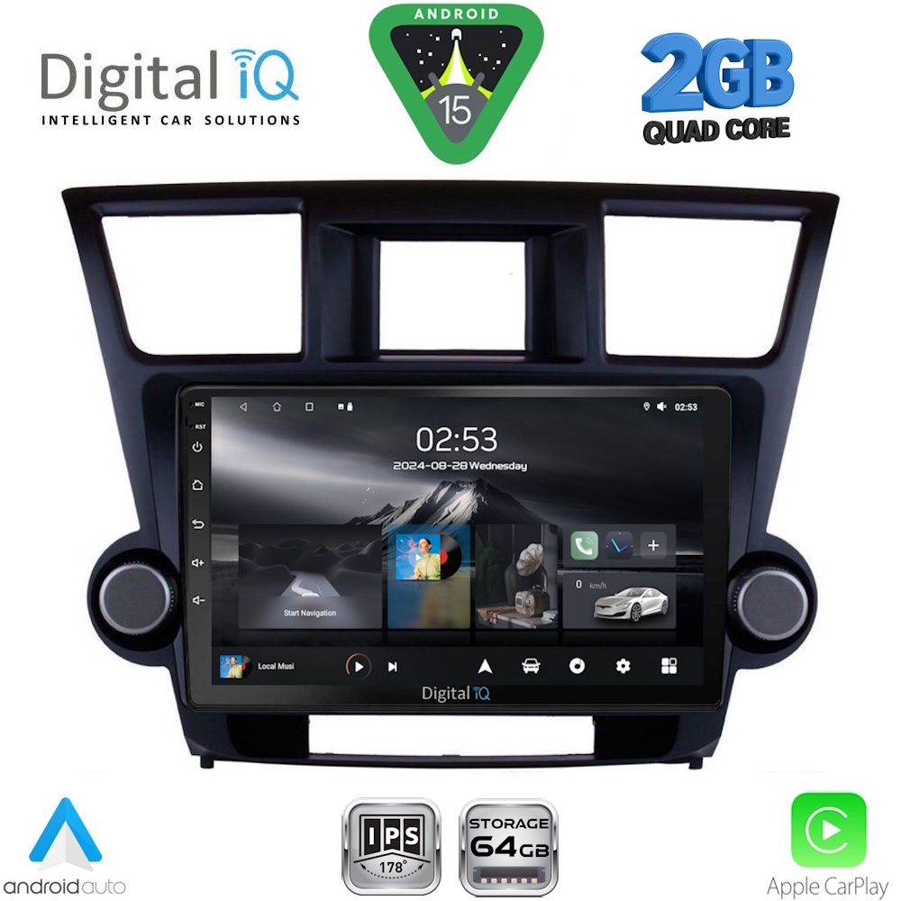 Βλησαρούλης Car Center - DIGITAL IQ RSD 1719_CPA (10inc) MULTIMEDIA TABLET for TOYOTA HIGHLANDER mod. 2008-2015