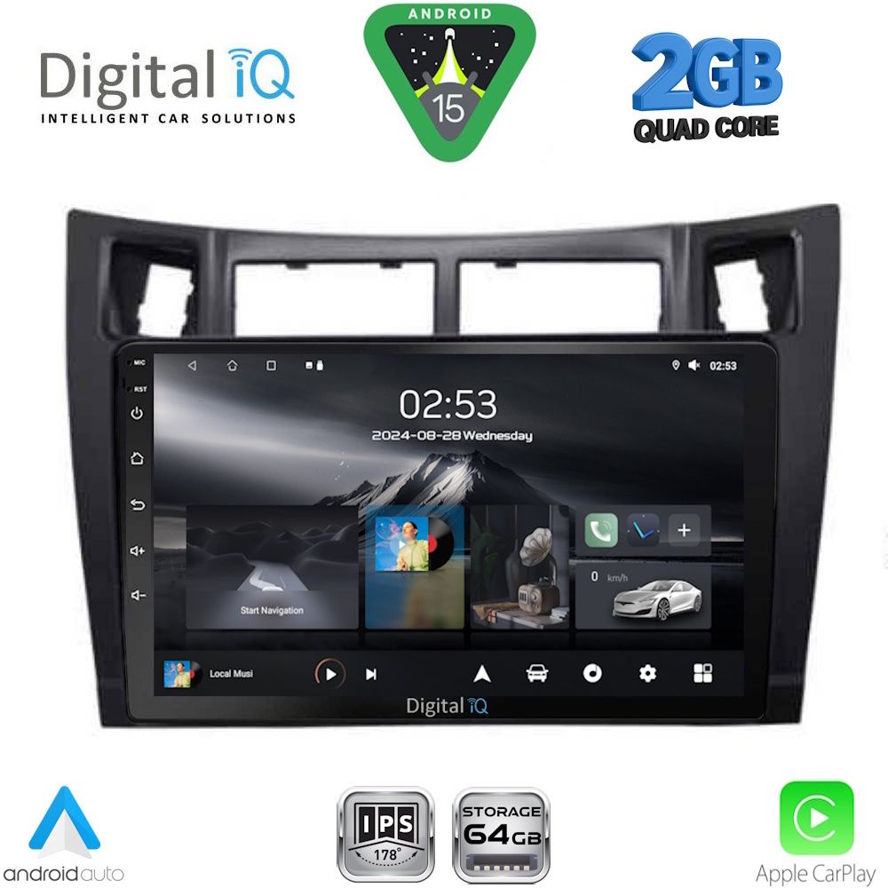 Βλησαρούλης Car Center - DIGITAL IQ RSD 1736BL_CPA (9inc) MULTIMEDIA TABLET for TOYOTA YARIS mod. 2006-2011 (BLACK)