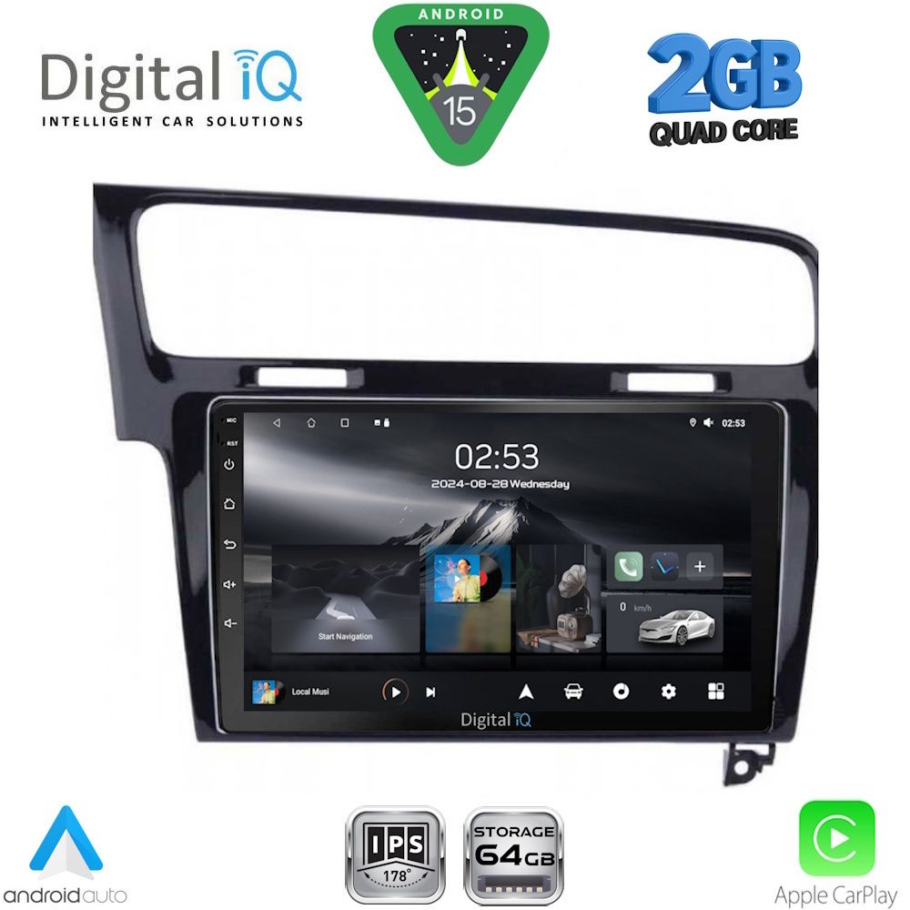 Βλησαρούλης Car Center - DIGITAL IQ RSD 1747BL_CPA (10inc) MULTIMEDIA TABLET for VW GOLF 7 mod. 2013-2020