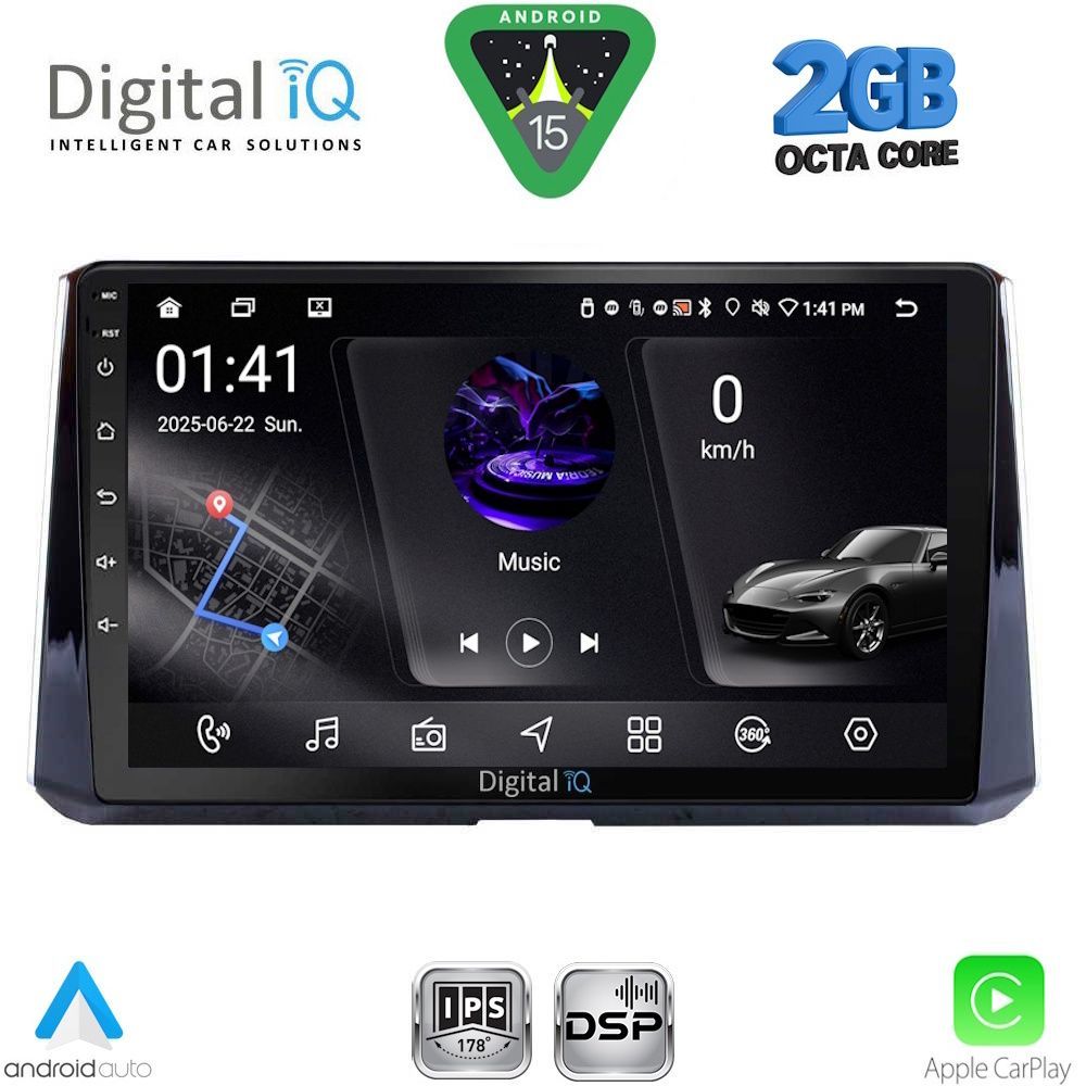 Βλησαρούλης Car Center - DIGITAL IQ RSF 4716_CPA (10inc) MULTIMEDIA TABLET for TOYOTA COROLLA mod. 2019-2026