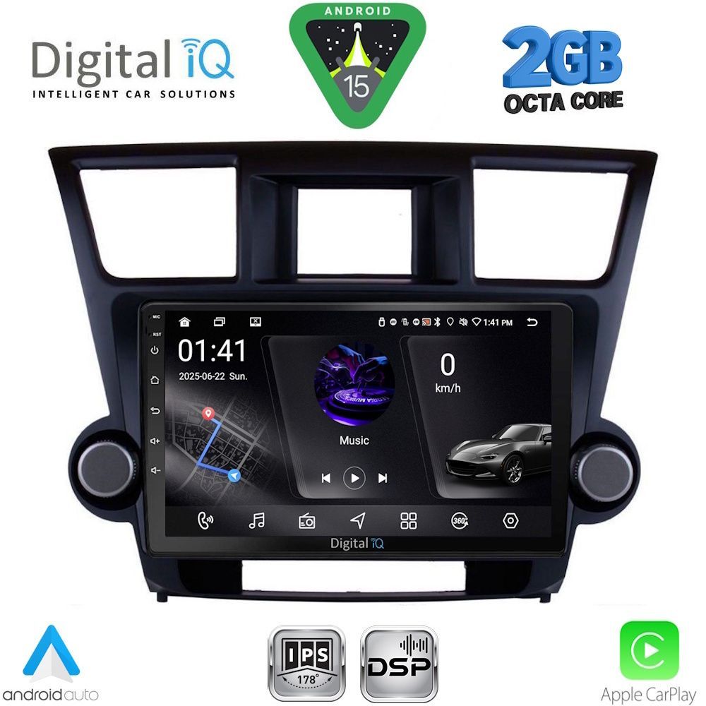 Βλησαρούλης Car Center - DIGITAL IQ RSF 4719_CPA (10inc) MULTIMEDIA TABLET for TOYOTA HIGHLANDER mod. 2008-2015