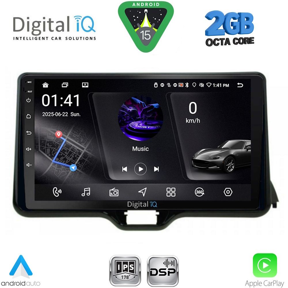 Βλησαρούλης Car Center - DIGITAL IQ RSF 4738_CPA (10inc) MULTIMEDIA TABLET for TOYOTA YARIS mod. 2020-2026 - MAZDA 2 mod. 2023-2026