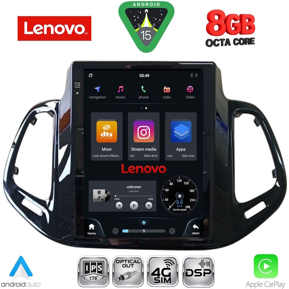 Βλησαρούλης Car Center - LENOVO SSW 10878_CPA TESLA STYLE for JEEP COMPASS mod. 2017-2021
