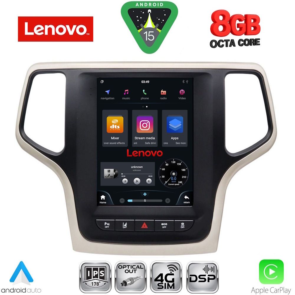 Βλησαρούλης Car Center - LENOVO SSW 10983_CPA TESLA STYLE for JEEP GRAND CHEROKEE mod. 2014-2019