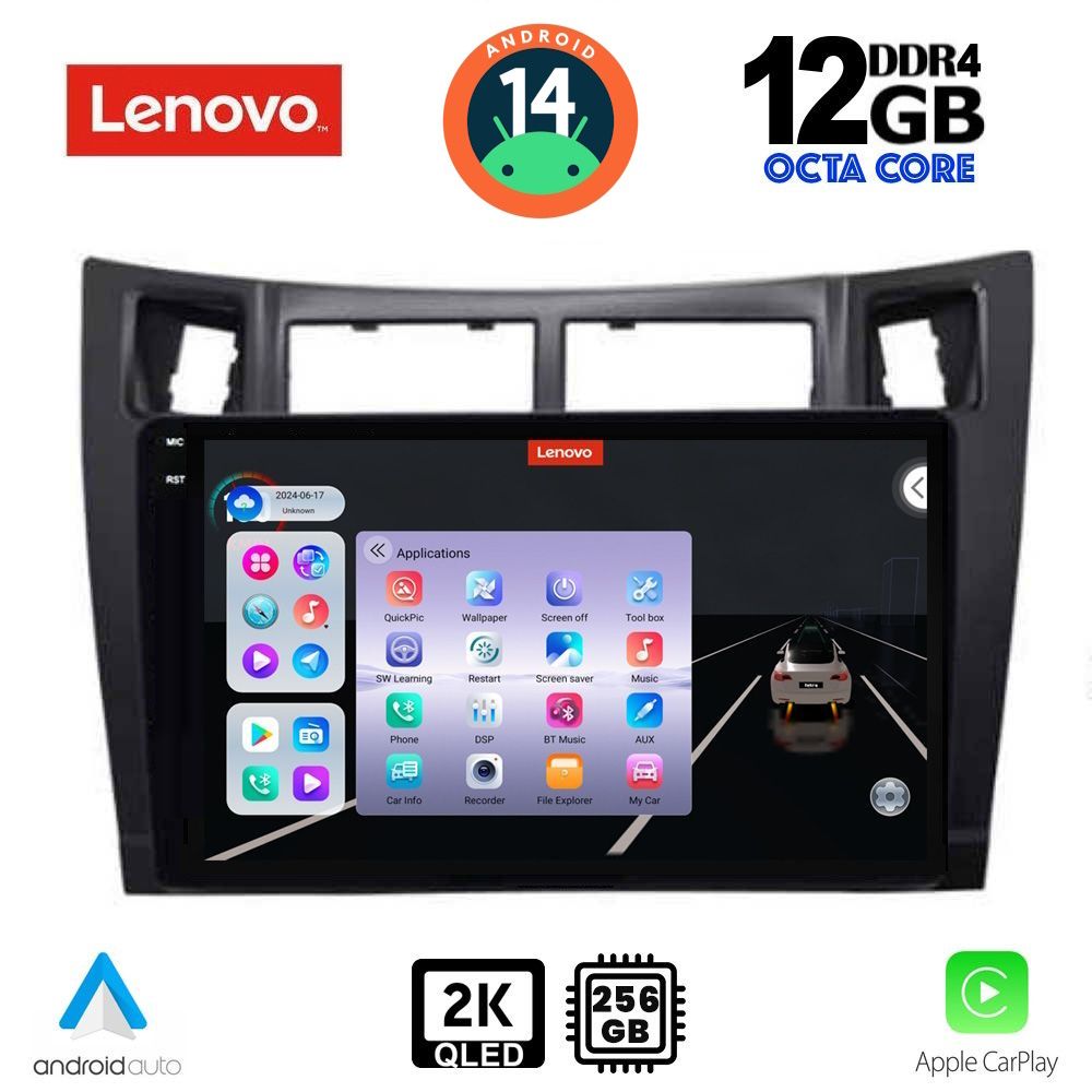 Βλησαρούλης Car Center - LENOVO SSZ 12736BL_CPA (9inc) MULTIMEDIA TABLET for TOYOTA YARIS mod. 2006-2011 (BLACK)