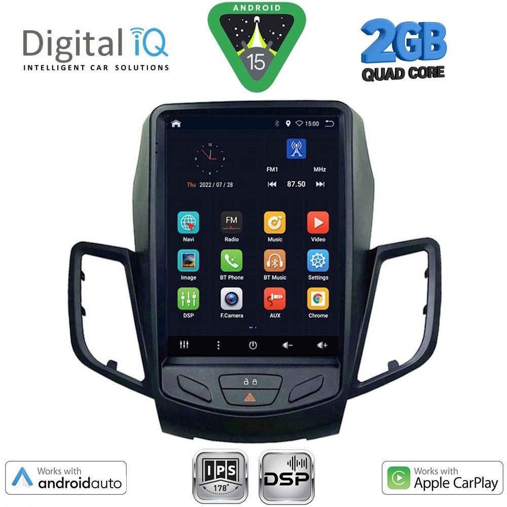 Βλησαρούλης Car Center - DIGITAL IQ BXC 3854_CPAA TESLA STYLE for FORD FIESTA mod. 2008-2017