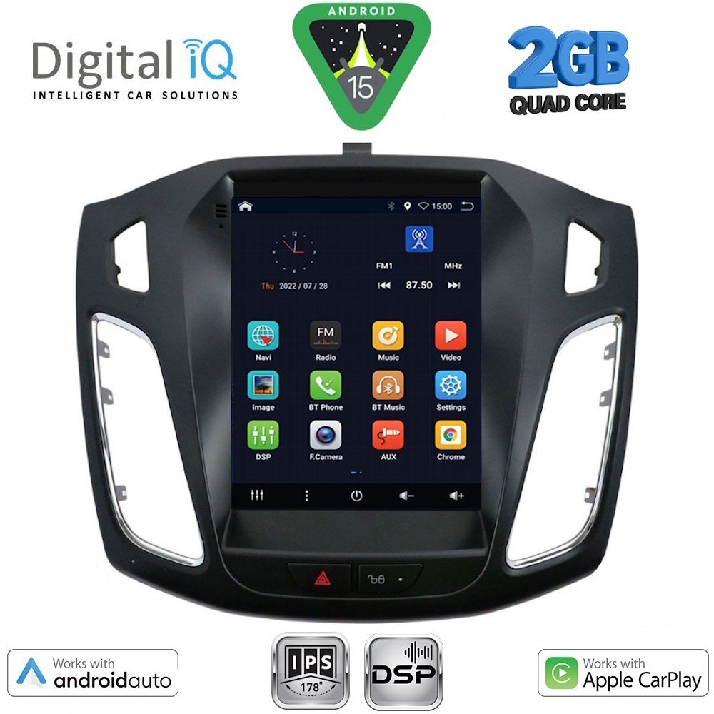 Βλησαρούλης Car Center - DIGITAL IQ BXC 3855_CPAA TESLA STYLE for FORD FOCUS mod. 2011-2017
