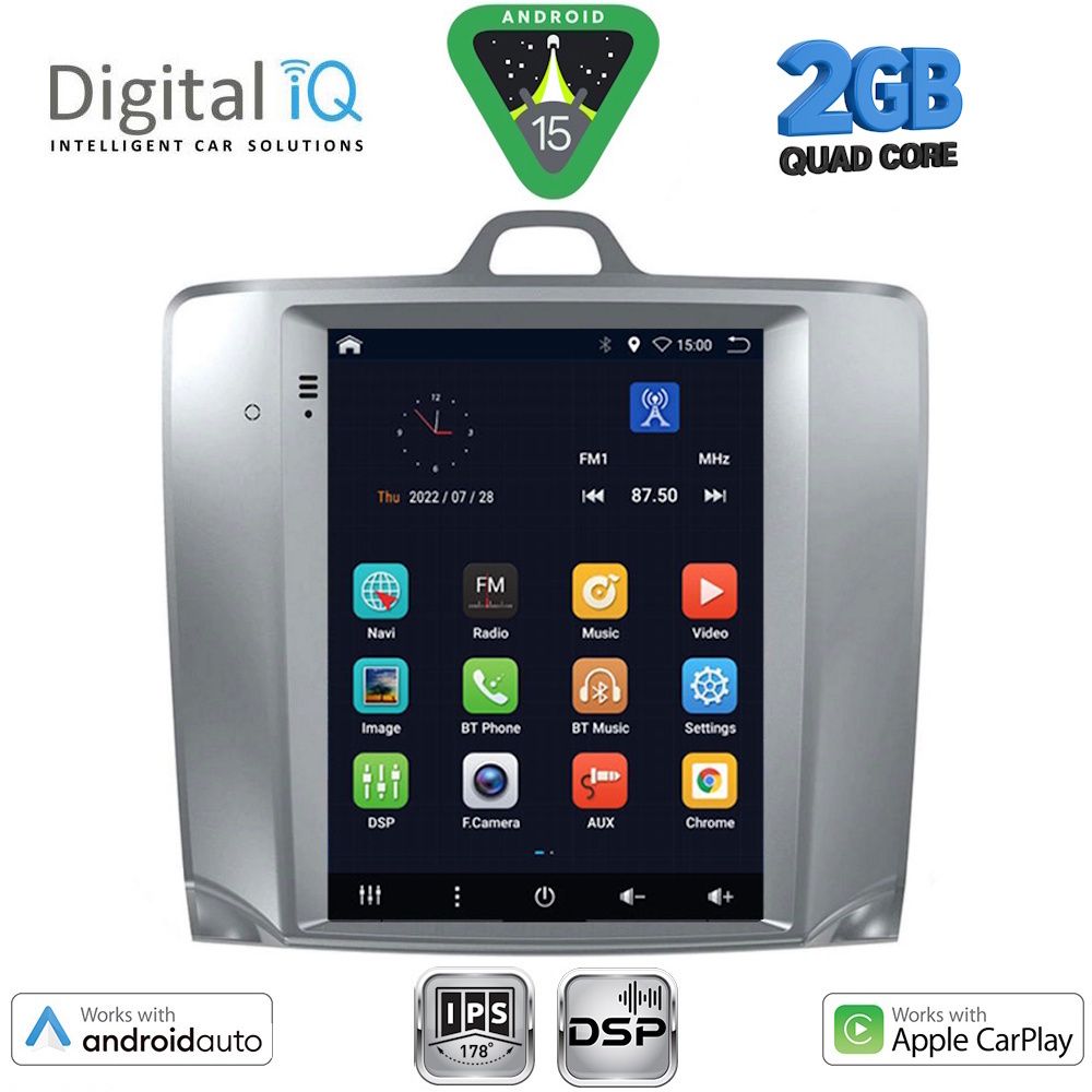 Βλησαρούλης Car Center - DIGITAL IQ BXC 3956_CPAA TESLA STYLE for FORD FOCUS mod. 2004-2011