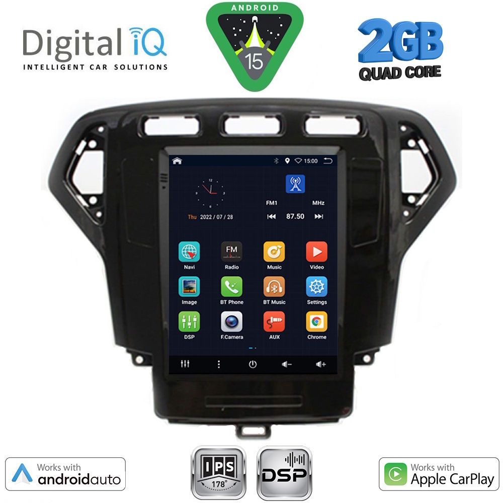 Βλησαρούλης Car Center - DIGITAL IQ BXC 3957_CPAA TESLA STYLE for FORD MONDEO mod. 2007-2010