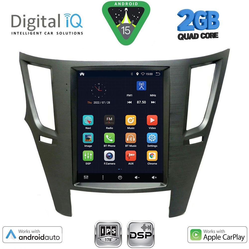 Βλησαρούλης Car Center - DIGITAL IQ BXC 3962_CPAA TESLA STYLE for SUBARU LEGACY – OUTBACK mod. 2009-2014