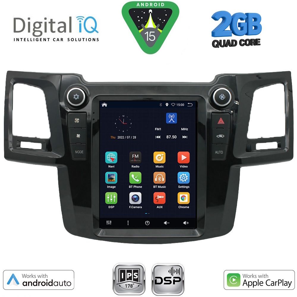 Βλησαρούλης Car Center - DIGITAL IQ BXC 3965_CPAA TESLA STYLE for TOYOTA HILUX mod. 2005-2015