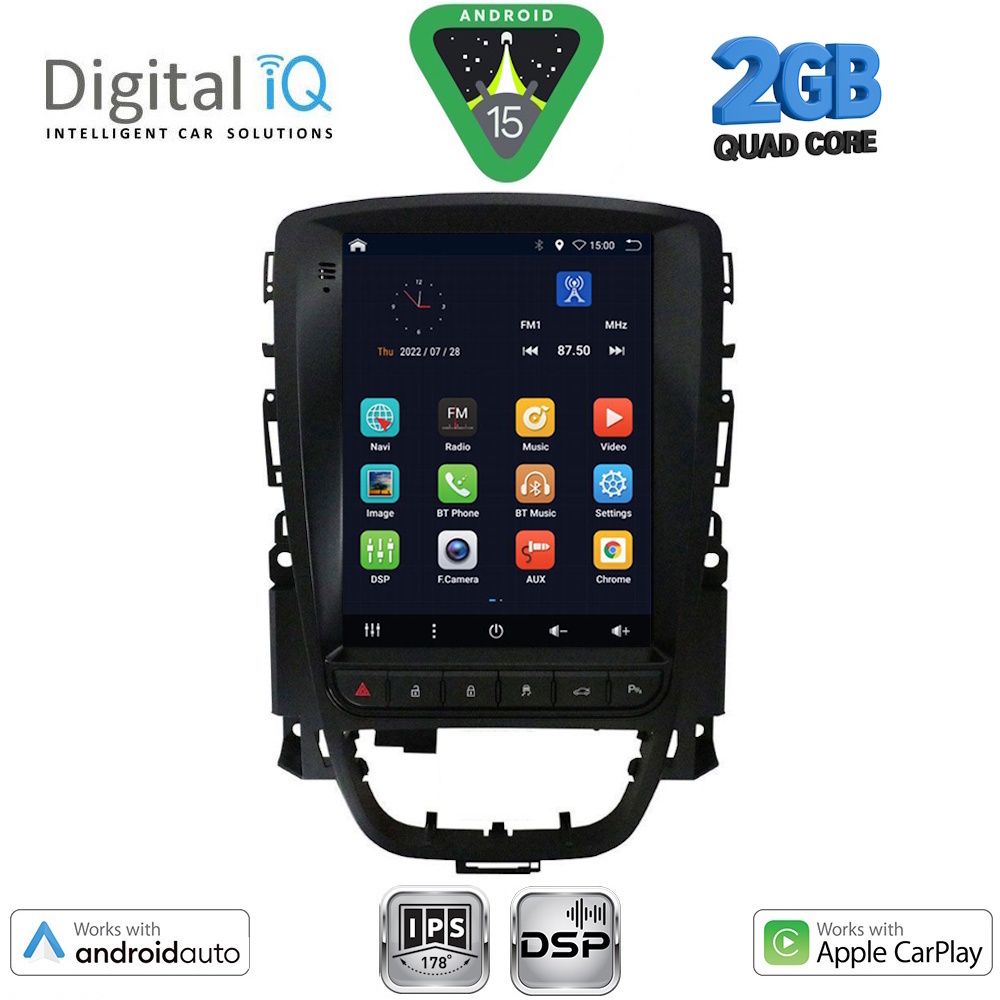 Βλησαρούλης Car Center - DIGITAL IQ BXC 3972_CPAA TESLA STYLE for OPEL ASTRA J mod. 2011-2016