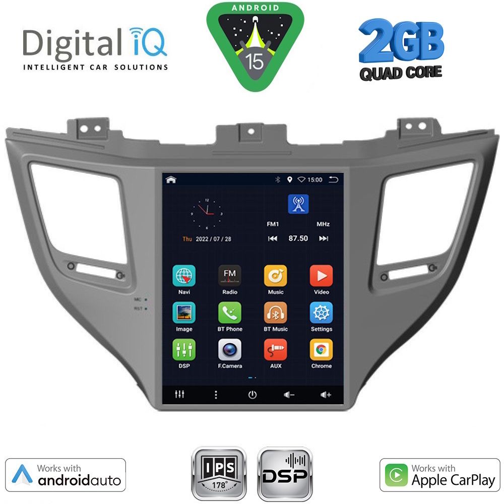 Βλησαρούλης Car Center - DIGITAL IQ BXC 3997_CPAA TESLA STYLE for HYUNDAI TUCSON mod. 2015-2019