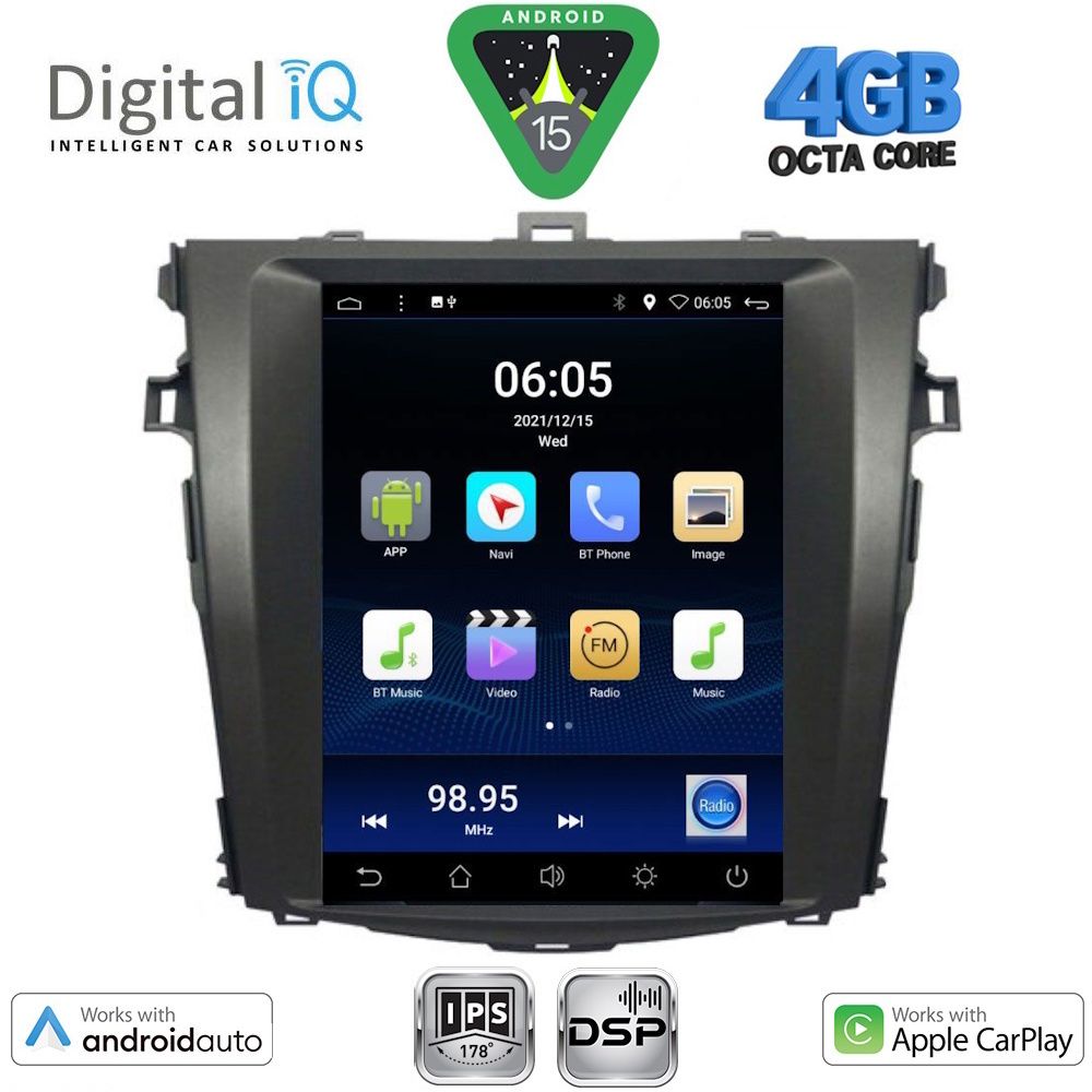 Βλησαρούλης Car Center - DIGITAL IQ BXF 6963_CPAA TESLA STYLE for TOYOTA COROLLA 4D mod. 2006-2012