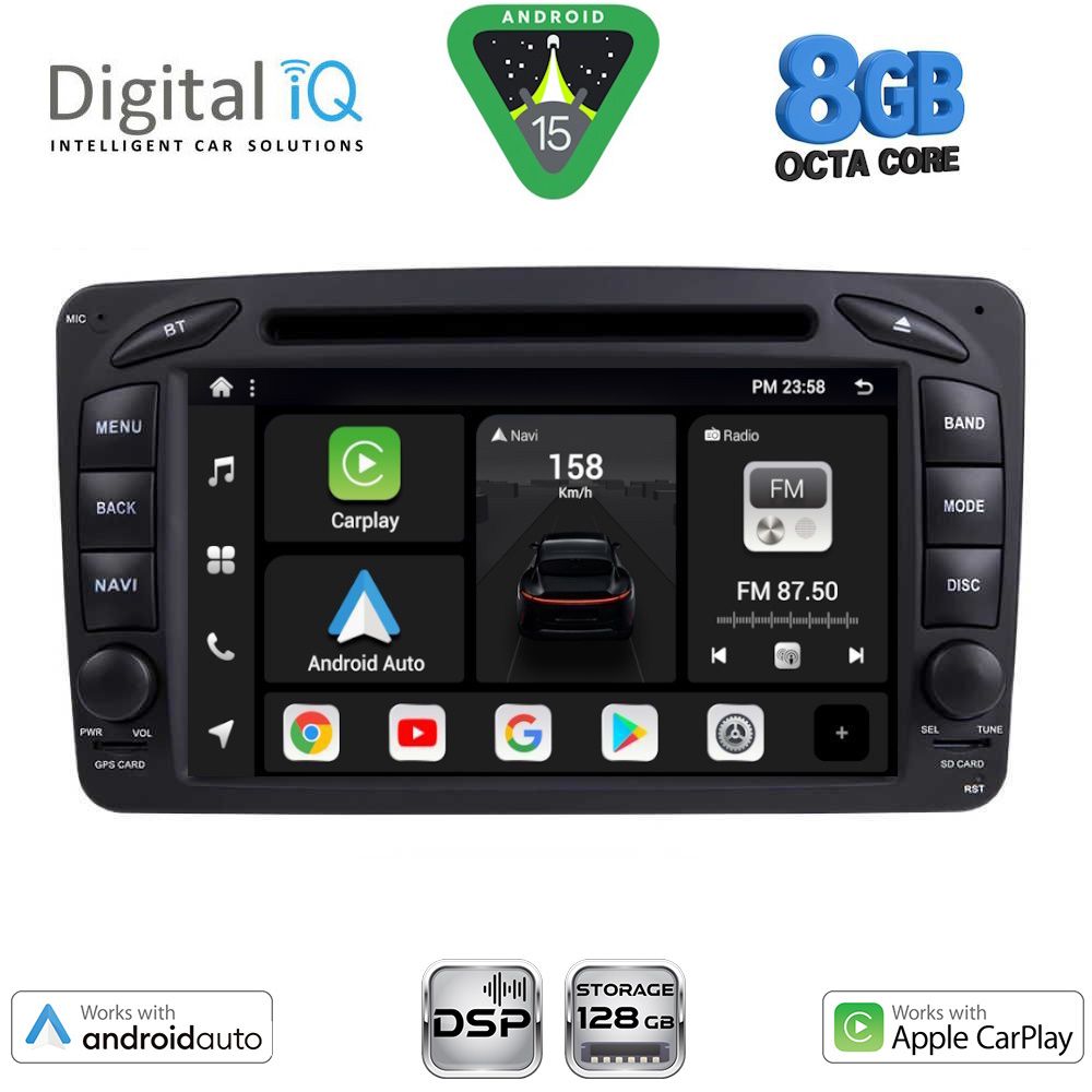 Βλησαρούλης Car Center - DIGITAL IQ BXF 771_CPAA (7'' DVD) MULTIMEDIA SYSTEM for MERCEDES C (W203) mod. 1999-2004