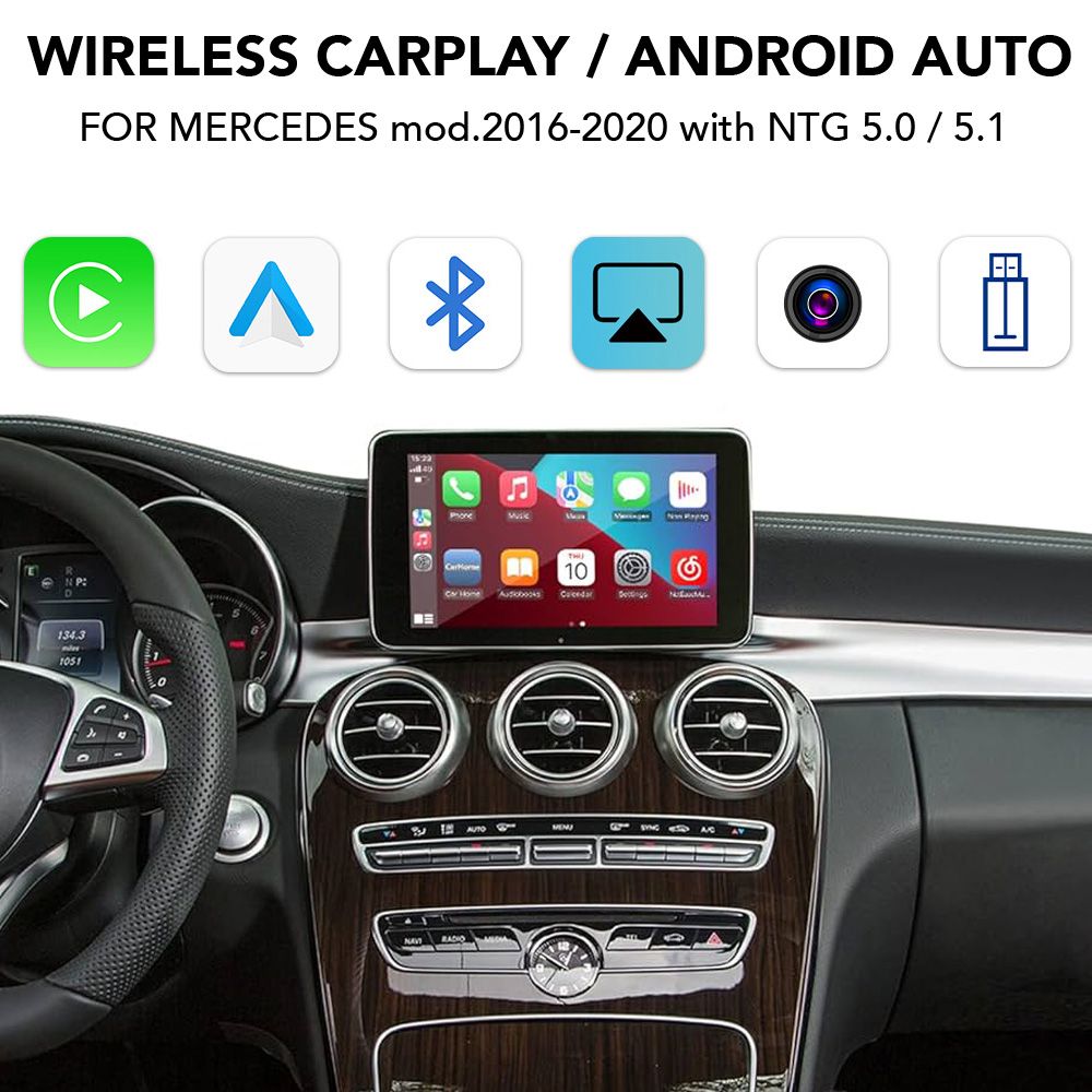 Βλησαρούλης Car Center - DIGITAL IQ BZ 241 CPAA (WIRELESS CARPLAY / ANDROID AUTO BOX for MERCEDES mod. 2014-2018 with NTG 5.0/5.1 with 2 CAMERAS)