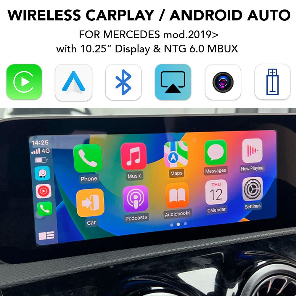 Βλησαρούλης Car Center - DIGITAL IQ BZ 248 CPAA (WIRELESS CARPLAY / ANDROID AUTO BOX for MERCEDES with NTG 6.0 MBUX for 10.25'' with 2 CAMERAS)