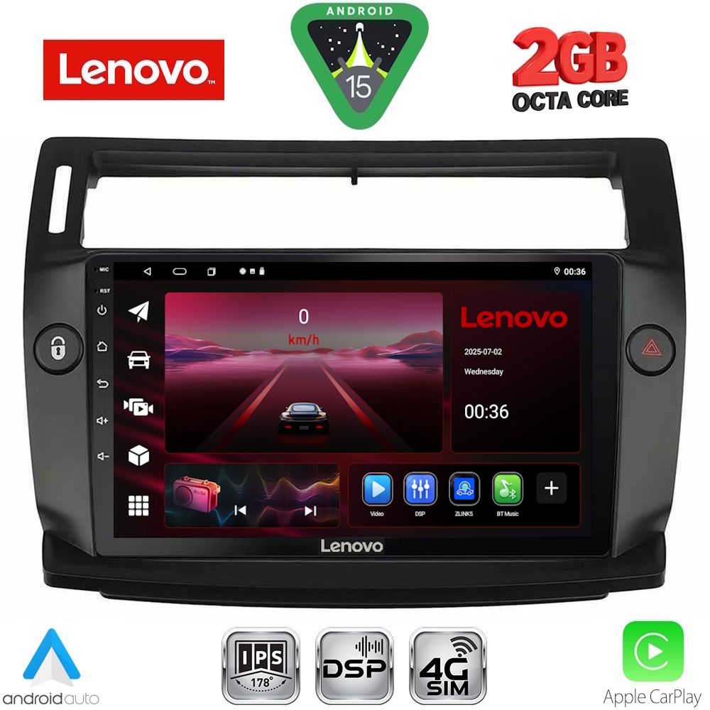 Βλησαρούλης Car Center - LENOVO LVF 5084BL_CPA (9inc) MULTIMEDIA TABLET for CITROEN C4  mod. 2004-2011 (BLACK)