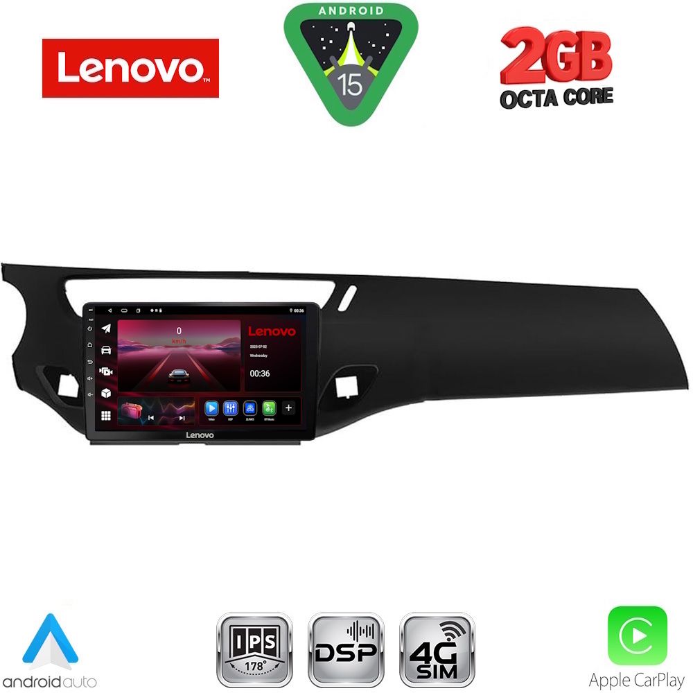 Βλησαρούλης Car Center - LENOVO LVF 5092BL_CPA (9inc) MULTIMEDIA TABLET for CITROEN C3 - DS3 mod. 2009-2016 (BLACK)