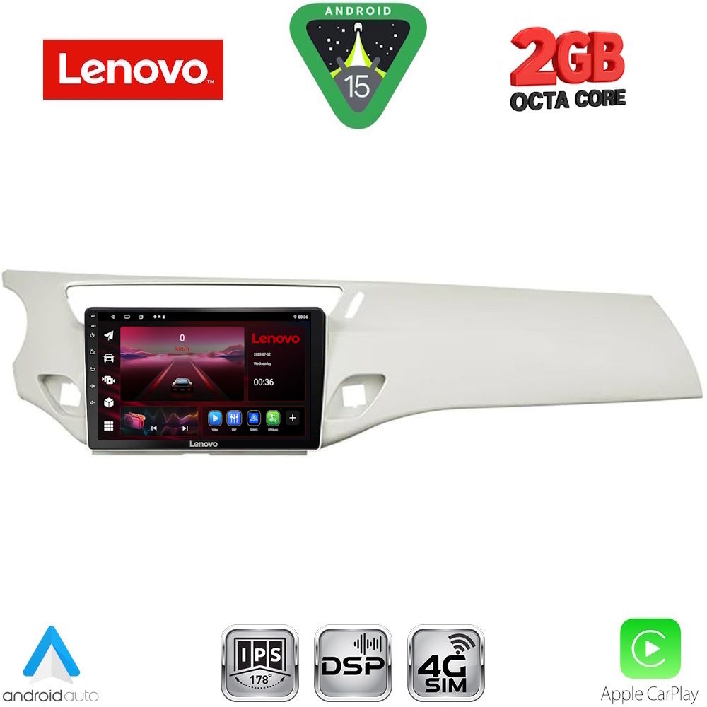 Βλησαρούλης Car Center - LENOVO LVF 5092WH_CPA (9inc) MULTIMEDIA TABLET for CITROEN C3 - DS3 mod. 2009-2016 (WHITE)
