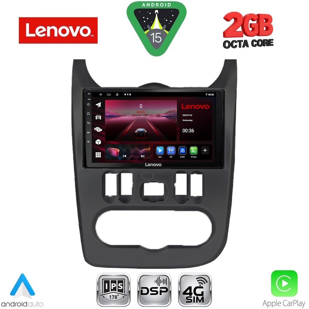 Βλησαρούλης Car Center - LENOVO LVF 5101BL_CPA (9inc) MULTIMEDIA TABLET for DACIA DUSTER – LOGAN – SANDERO mod. 2006-2012 (BLACK)