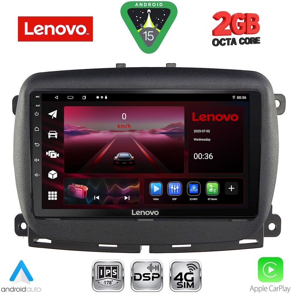 Βλησαρούλης Car Center - LENOVO LVF 5131_CPA (9inc) MULTIMEDIA TABLET for FIAT 500 mod. 2016-2025