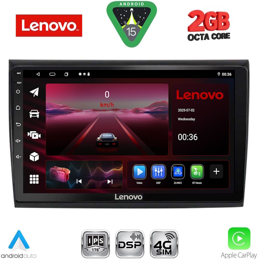 Βλησαρούλης Car Center - LENOVO LVF 5136_CPA (9inc) MULTIMEDIA TABLET for FIAT BRAVO mod. 2007-2019
