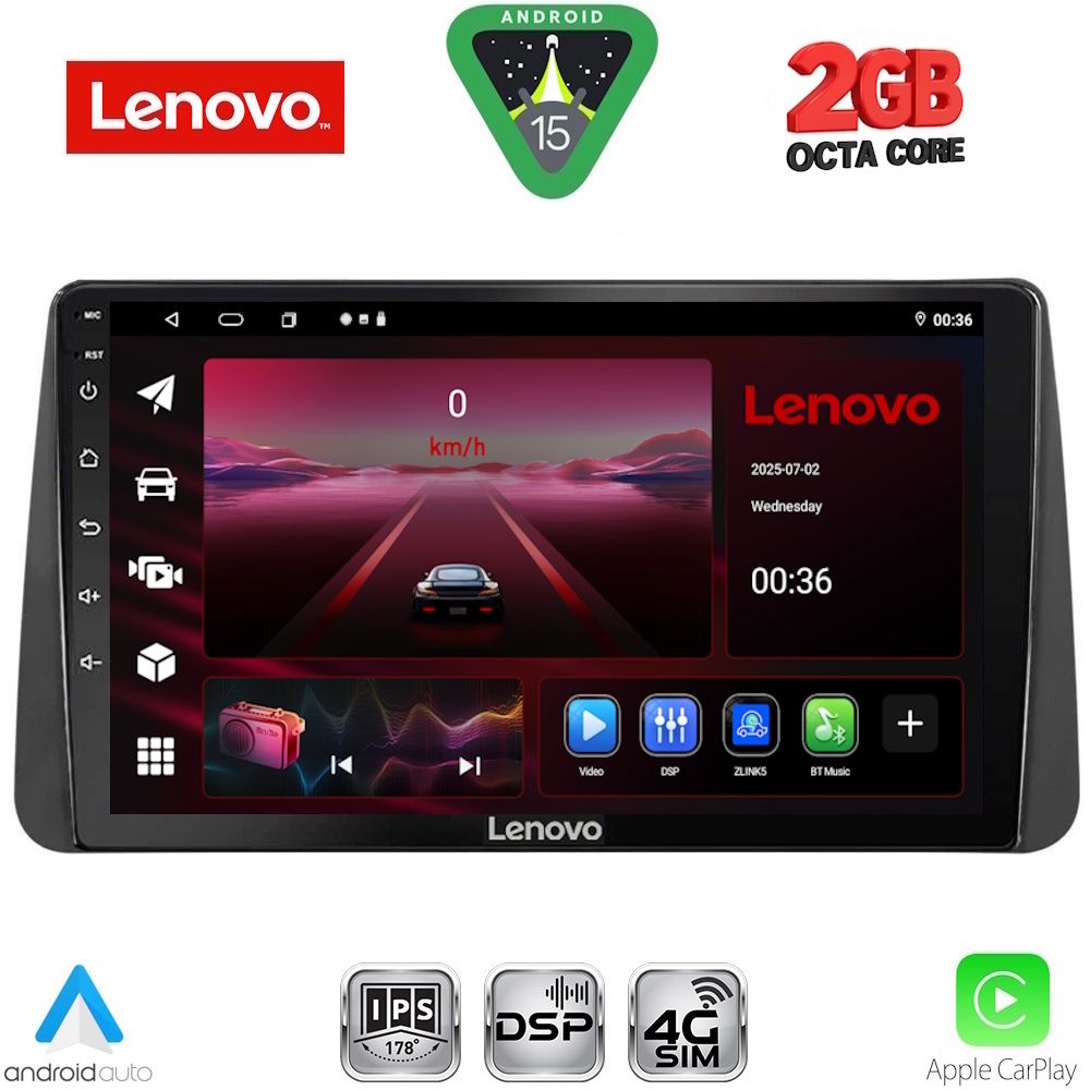Βλησαρούλης Car Center - LENOVO LVF 5149_CPA DASH (9inc) MULTIMEDIA TABLET for FIAT TIPO mod. 2018-2023