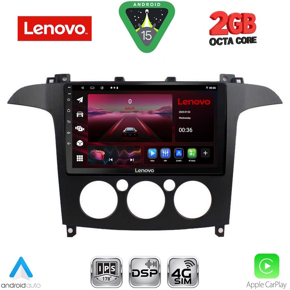 Βλησαρούλης Car Center - LENOVO LVF 5175_CPA A/C (9inc) MULTIMEDIA TABLET for FORD SMAX mod. 2006-2014