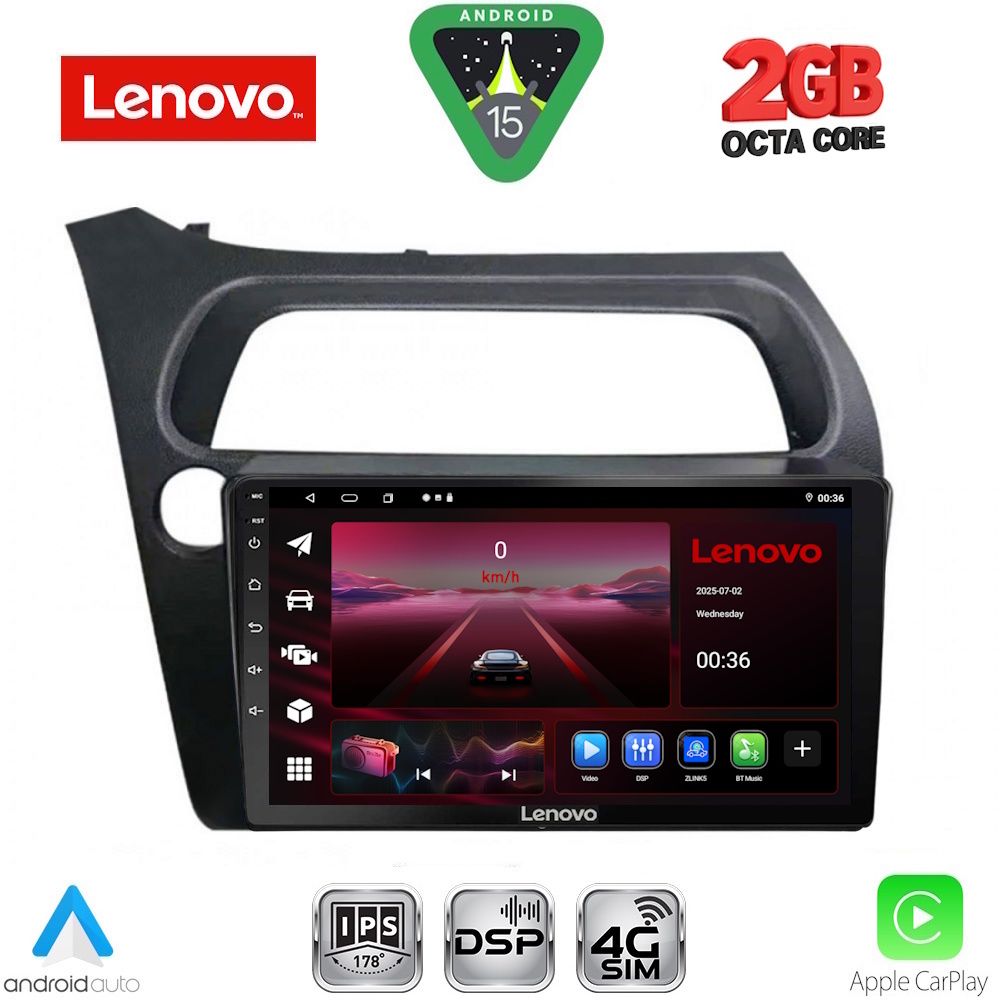 Βλησαρούλης Car Center - LENOVO LVF 5189_CPA (9inc) MULTIMEDIA TABLET for HONDA CIVIC 3D-5D mod. 2006-2012
