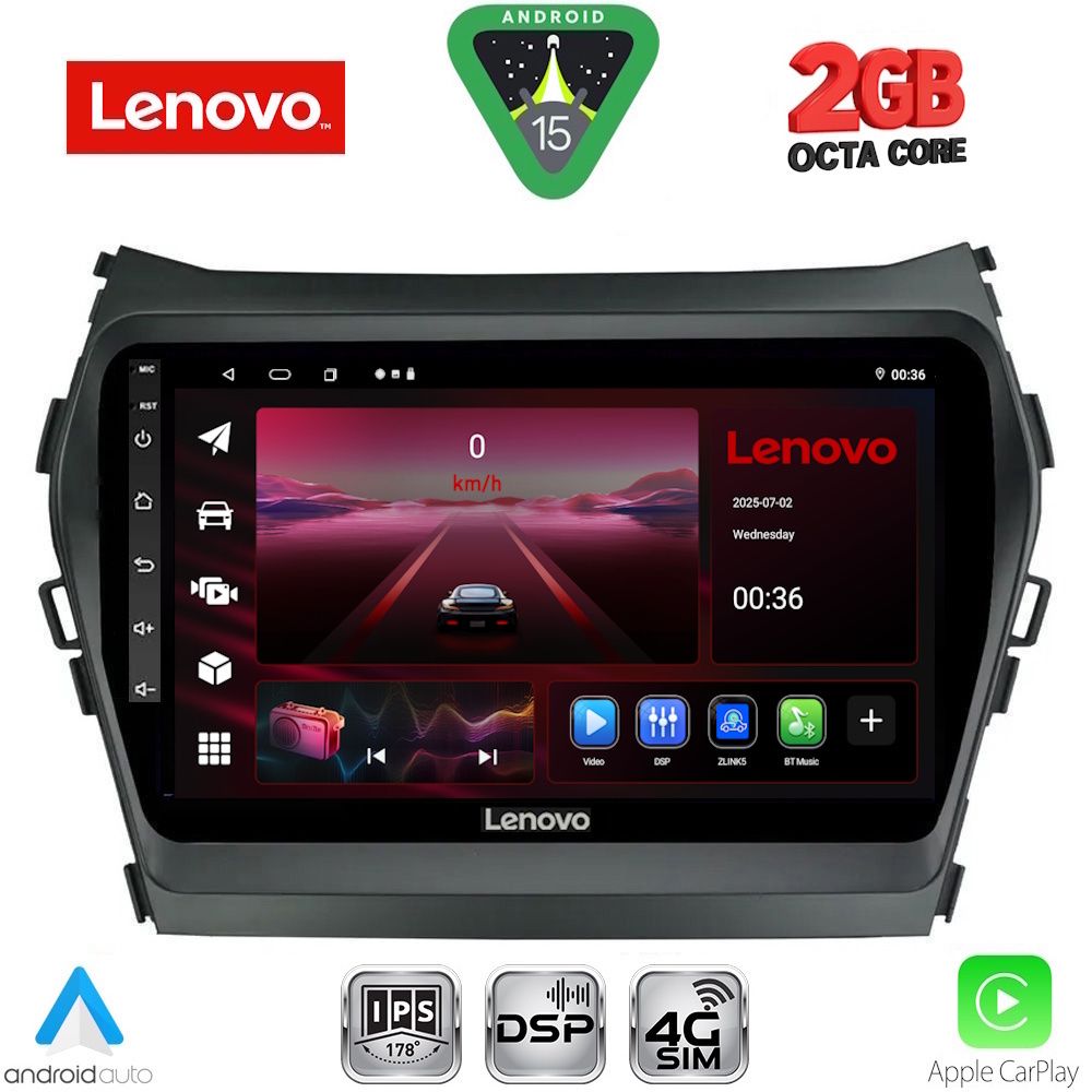 Βλησαρούλης Car Center - LENOVO LVF 5238_CPA (9inc) MULTIMEDIA TABLET for HYUNDAI IX45 - SANTA FE mod. 2013-2017