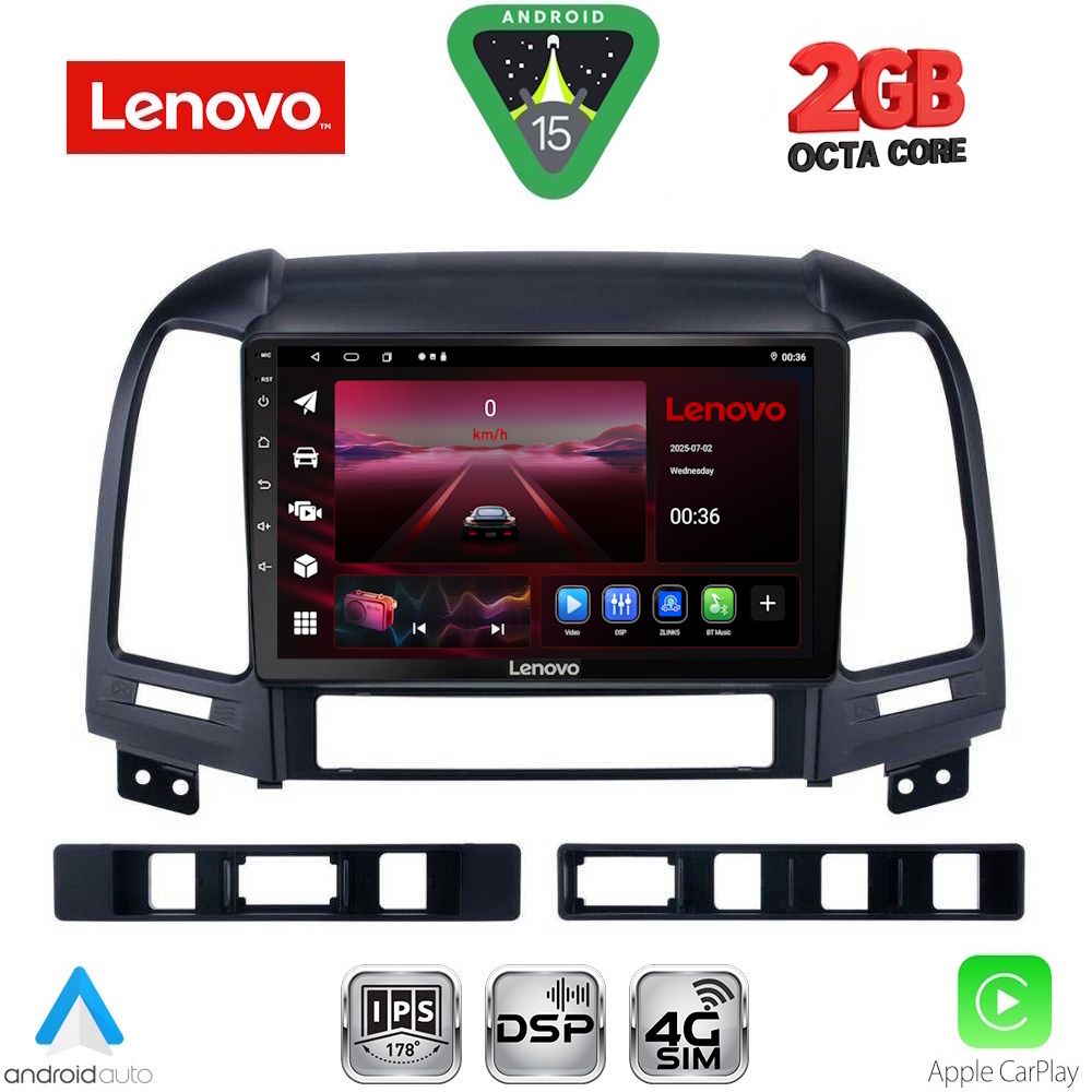 Βλησαρούλης Car Center - LENOVO LVF 5239_CPA (9inc) MULTIMEDIA TABLET for HYUNDAI SANTA FE  mod. 2005-2013
