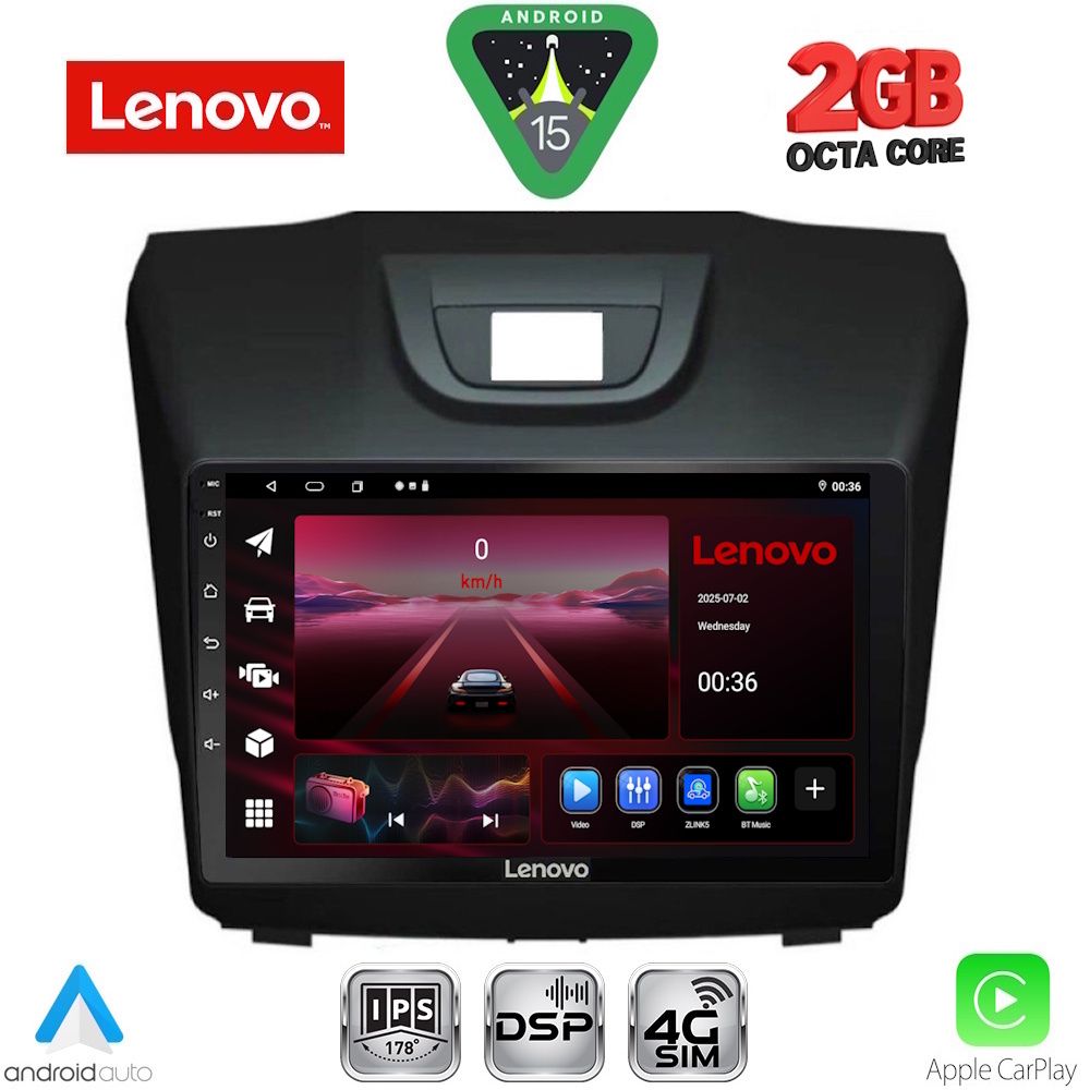 Βλησαρούλης Car Center - LENOVO LVF 5255_CPA (9inc) MULTIMEDIA TABLET for ISUZU DMAX mod. 2012-2020