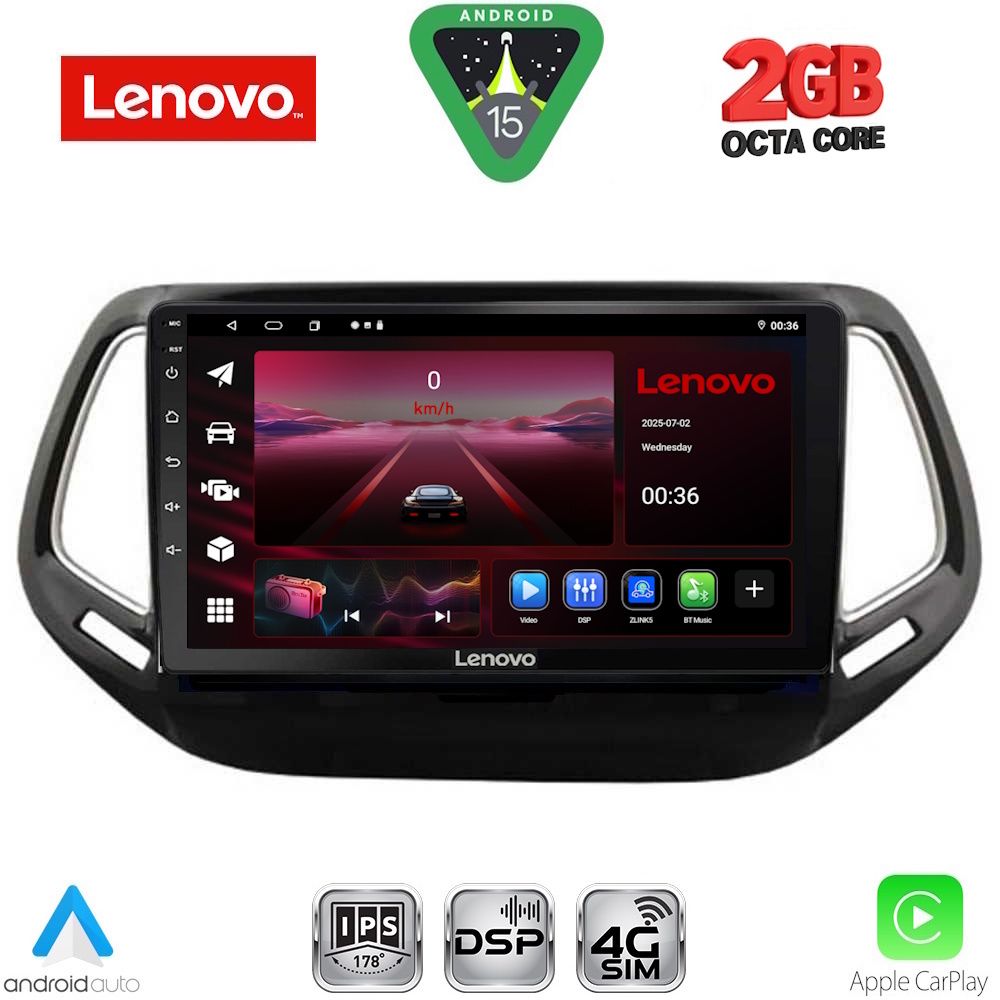 Βλησαρούλης Car Center - LENOVO LVF 5278_CPA (10inc) MULTIMEDIA TABLET for JEEP COMPASS mod. 2016-2021