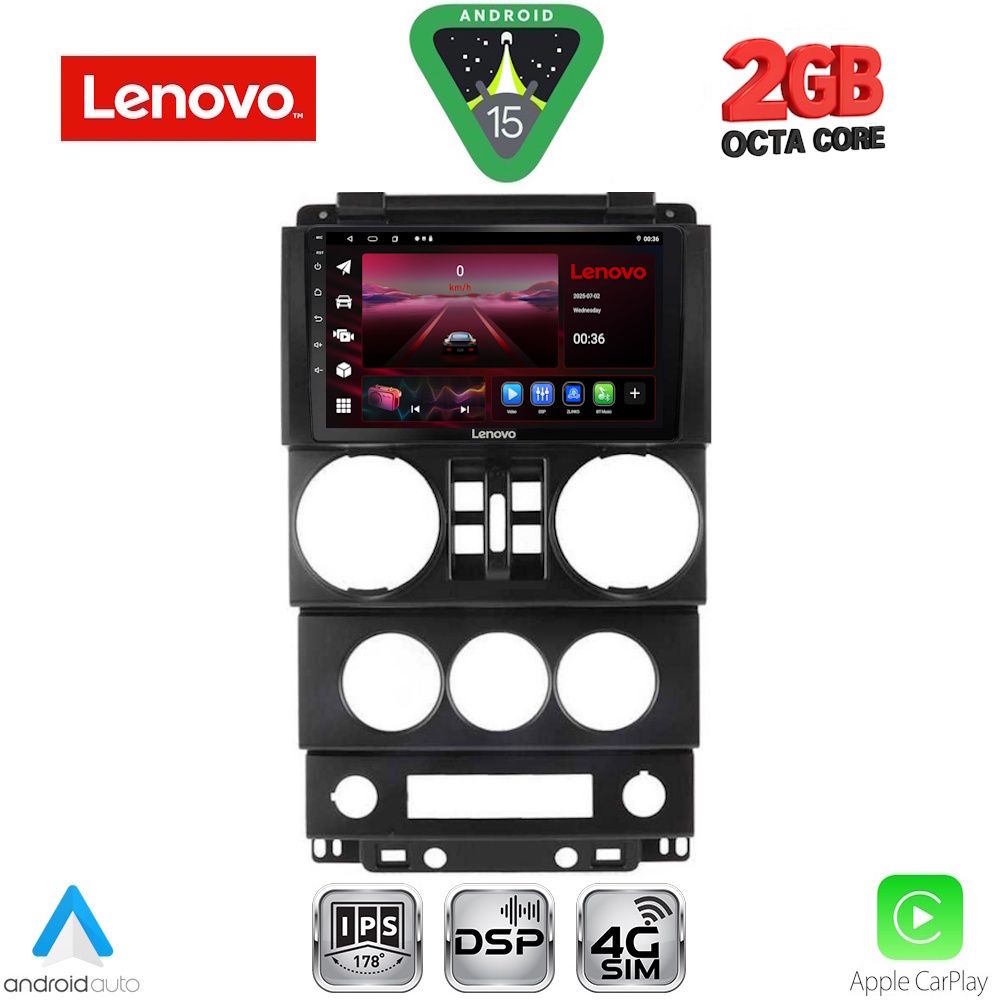Βλησαρούλης Car Center - LENOVO LVF 5294_CPA (9inc) MULTIMEDIA TABLET for JEEP WRANGLER  mod. 2006-2011