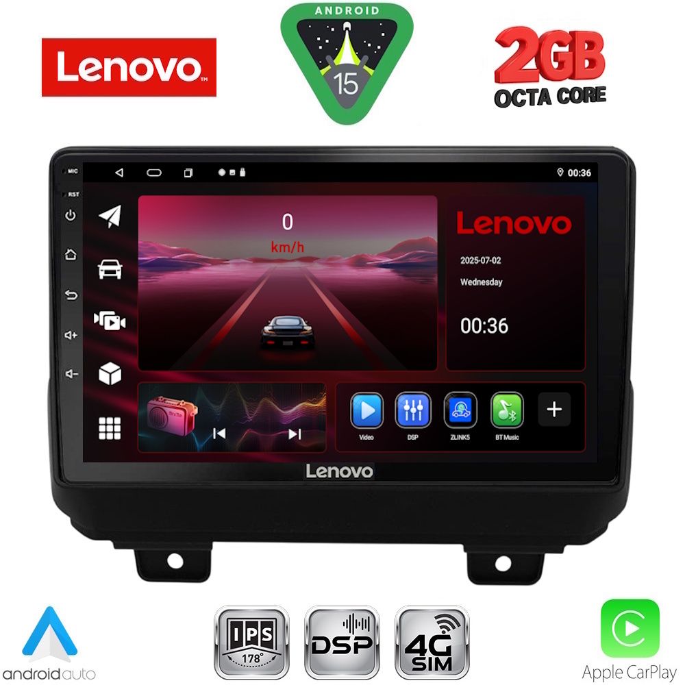 Βλησαρούλης Car Center - LENOVO LVF 5298_CPA (9inc) MULTIMEDIA TABLET for JEEP WRANGLER mod. 2018-2026