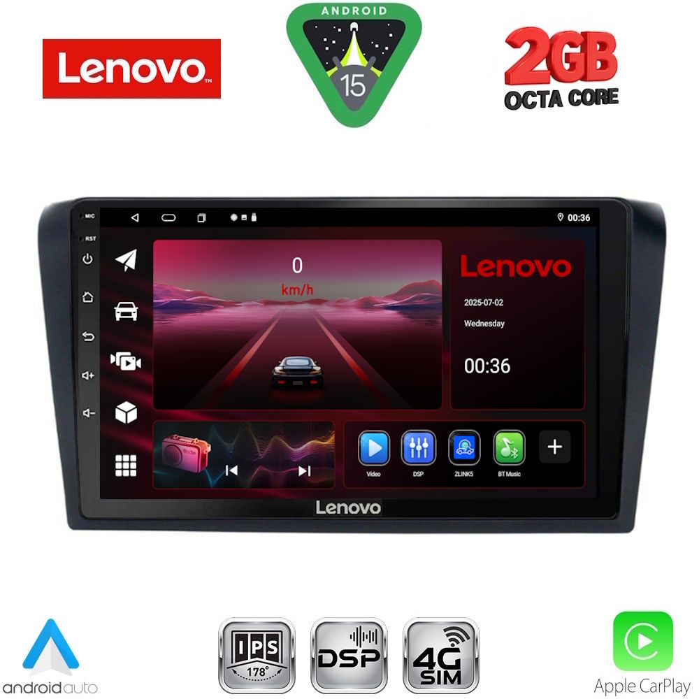 Βλησαρούλης Car Center - LENOVO LVF 5365_CPA (9inc) MULTIMEDIA TABLET for MAZDA 3 mod. 2003-2008