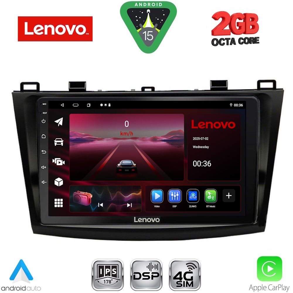 Βλησαρούλης Car Center - LENOVO LVF 5366_CPA (9inc) MULTIMEDIA TABLET for MAZDA 3 mod. 2009-2014