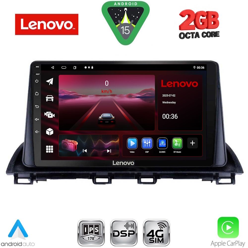 Βλησαρούλης Car Center - LENOVO LVF 5367_CPA (9inc) MULTIMEDIA TABLET for MAZDA 3 mod. 2014-2019