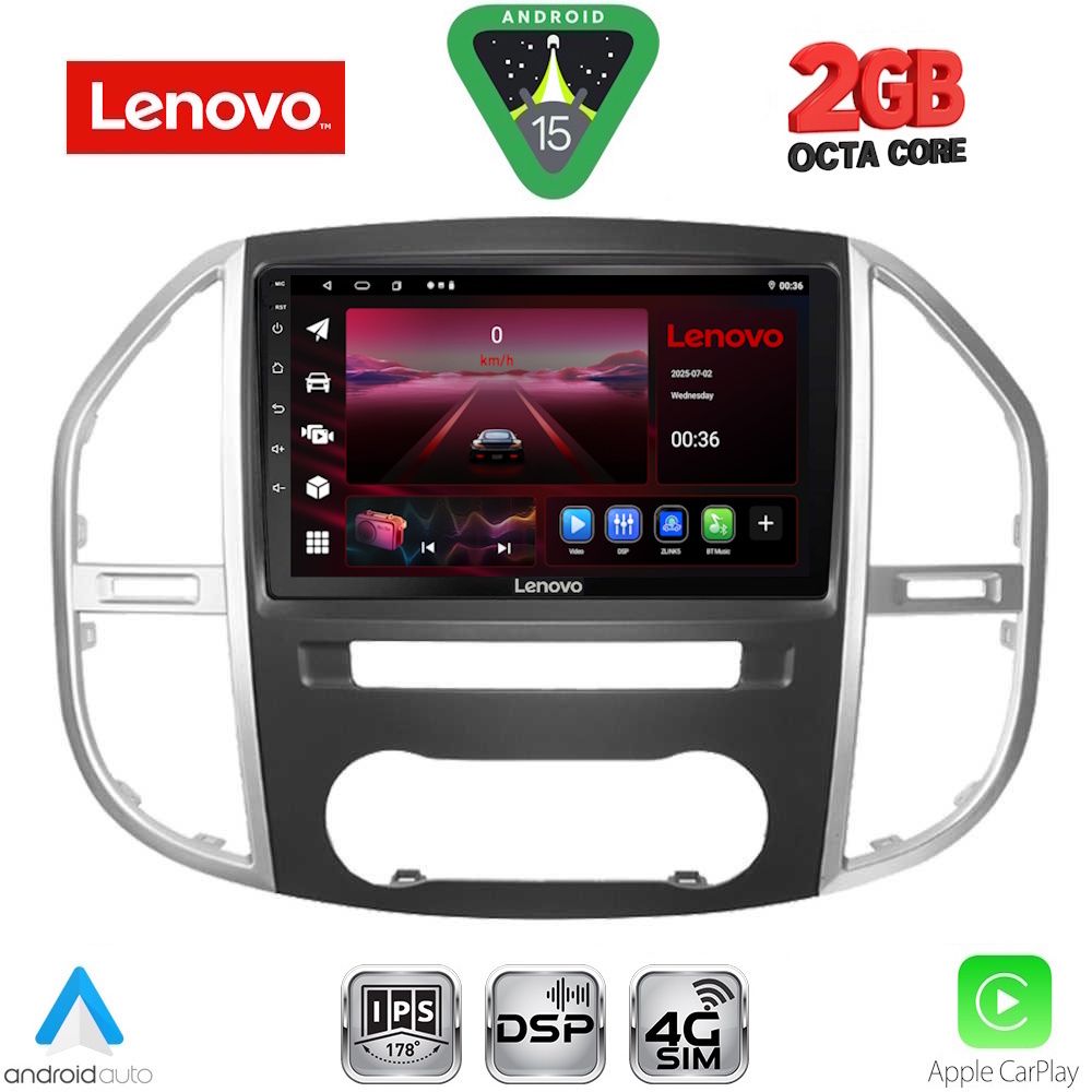 Βλησαρούλης Car Center - LENOVO LVF 5429_CPA (10inc) MULTIMEDIA TABLET for MERCEDES VITO – VIANO  (W447) mod. 2015-2024