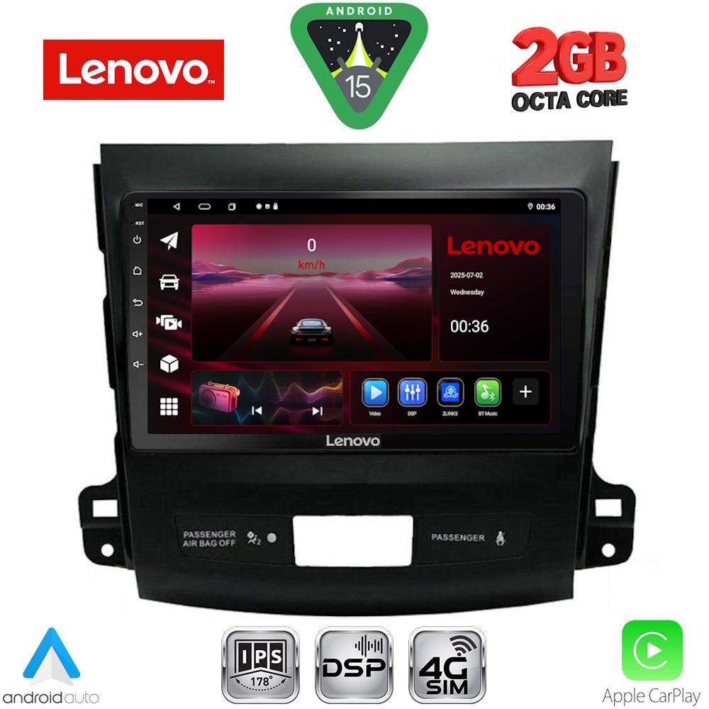 Βλησαρούλης Car Center - LENOVO LVF 5442_CPA (9inc) MULTIMEDIA TABLET for CITROEN C-CROSSER | MITSUBISHI OUTLANDER | PEUGEOT 4007 mod. 2006-2012