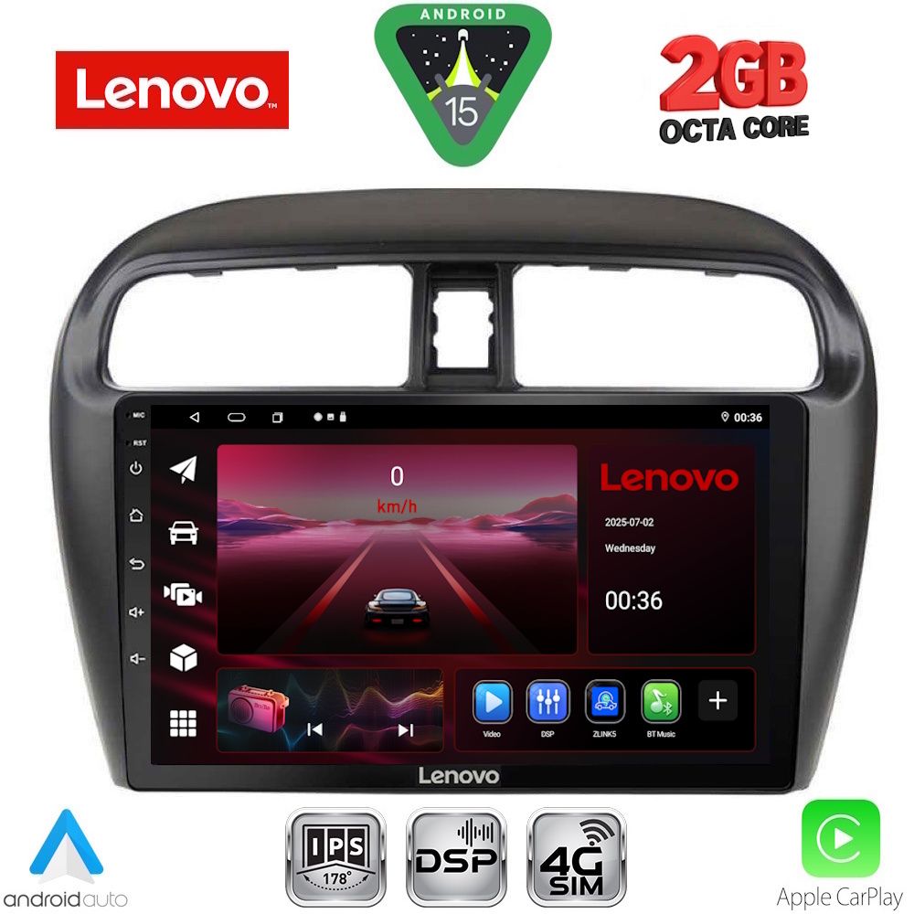 Βλησαρούλης Car Center - LENOVO LVF 5448_CPA (9inc) MULTIMEDIA TABLET for MITSUBISHI SPACESTAR mod. 2013-2020